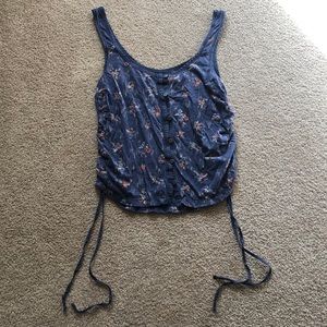 Blue tie tank top